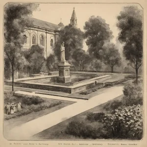 Image of a square with a monument statue in the middle